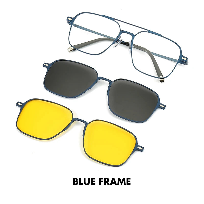 3-in-1 Polarisierte Sonnenbrille | Magnetisch | Blaulichtfilter | UV400 | Sport Brille JLR Design