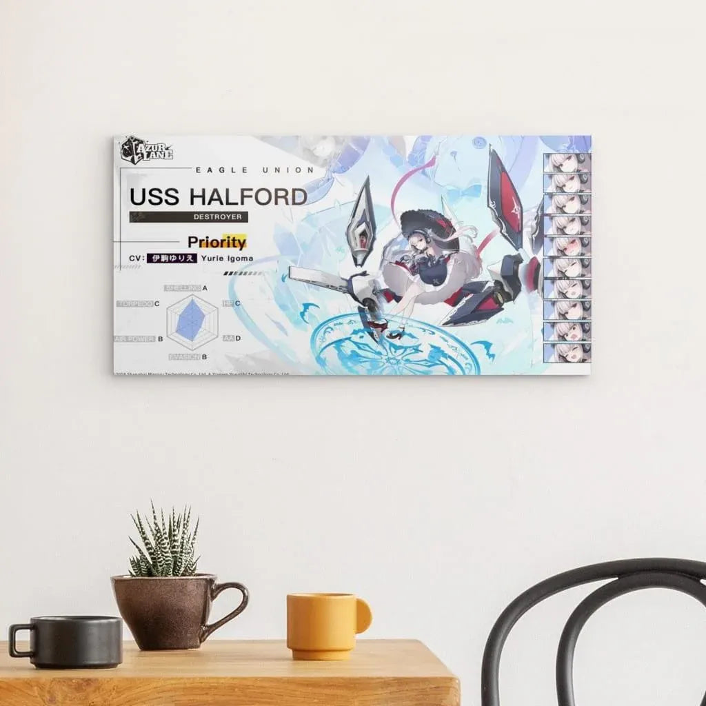 Azur Lane Poster - Charakter Eagle Union USS Halford Metal Print JLR Design