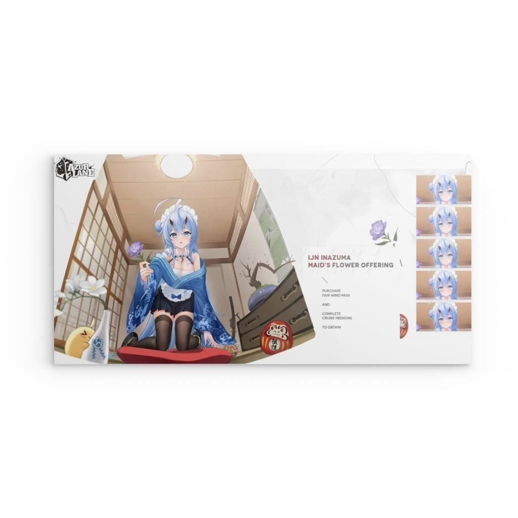 Azur Lane Poster - Maid's Flower Offering Inazuma Metal Print JLR Design