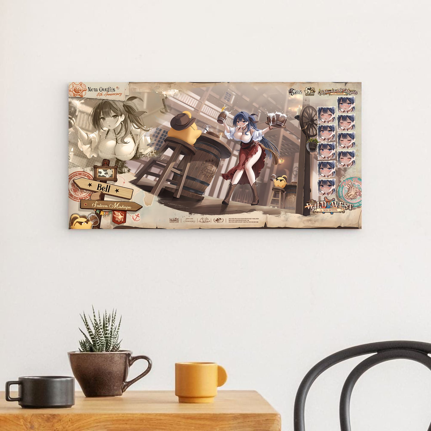 Azur Lane Wanddekoration - 6th Anniversary Bell Saloon Mishaps Poster JLR Design