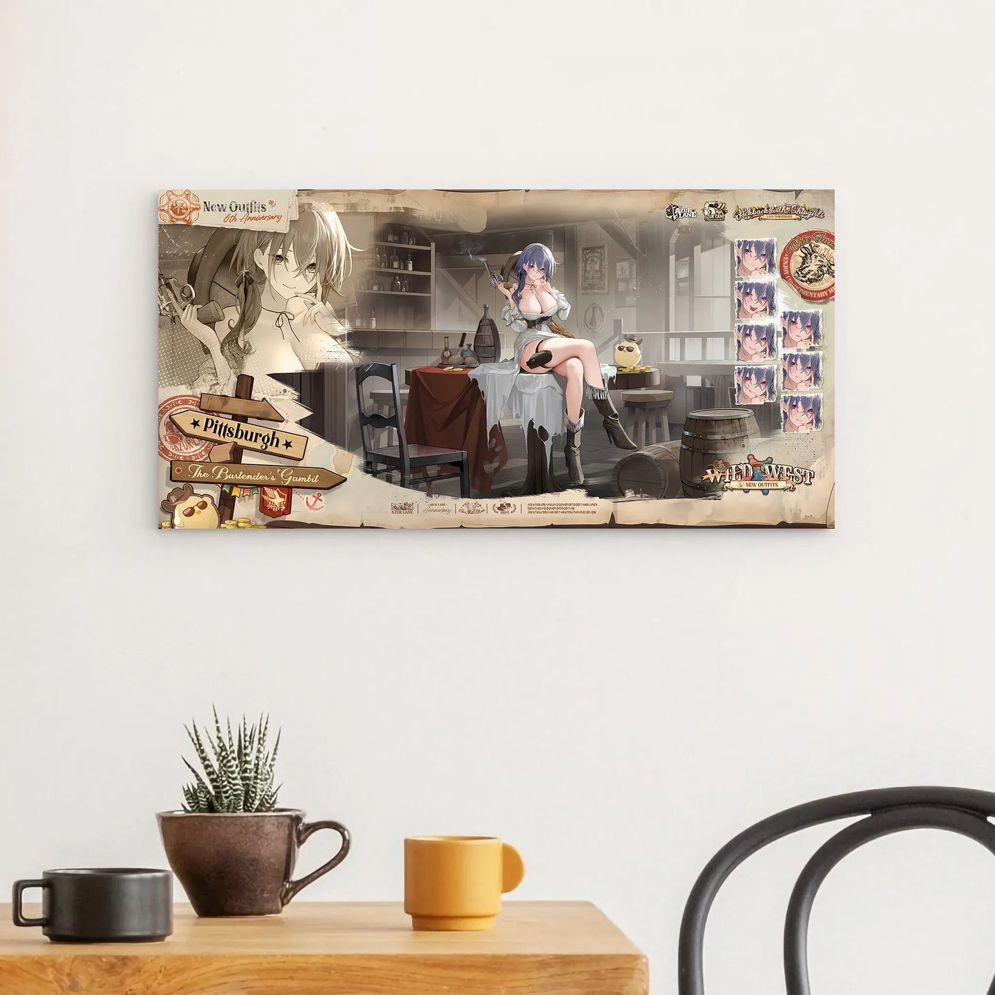 azur-lane-wanddekoration-6th-anniversary-wild-west-bartender-s-gambit-pittsburgh-poster-jlr-design-11728 - JLR Design