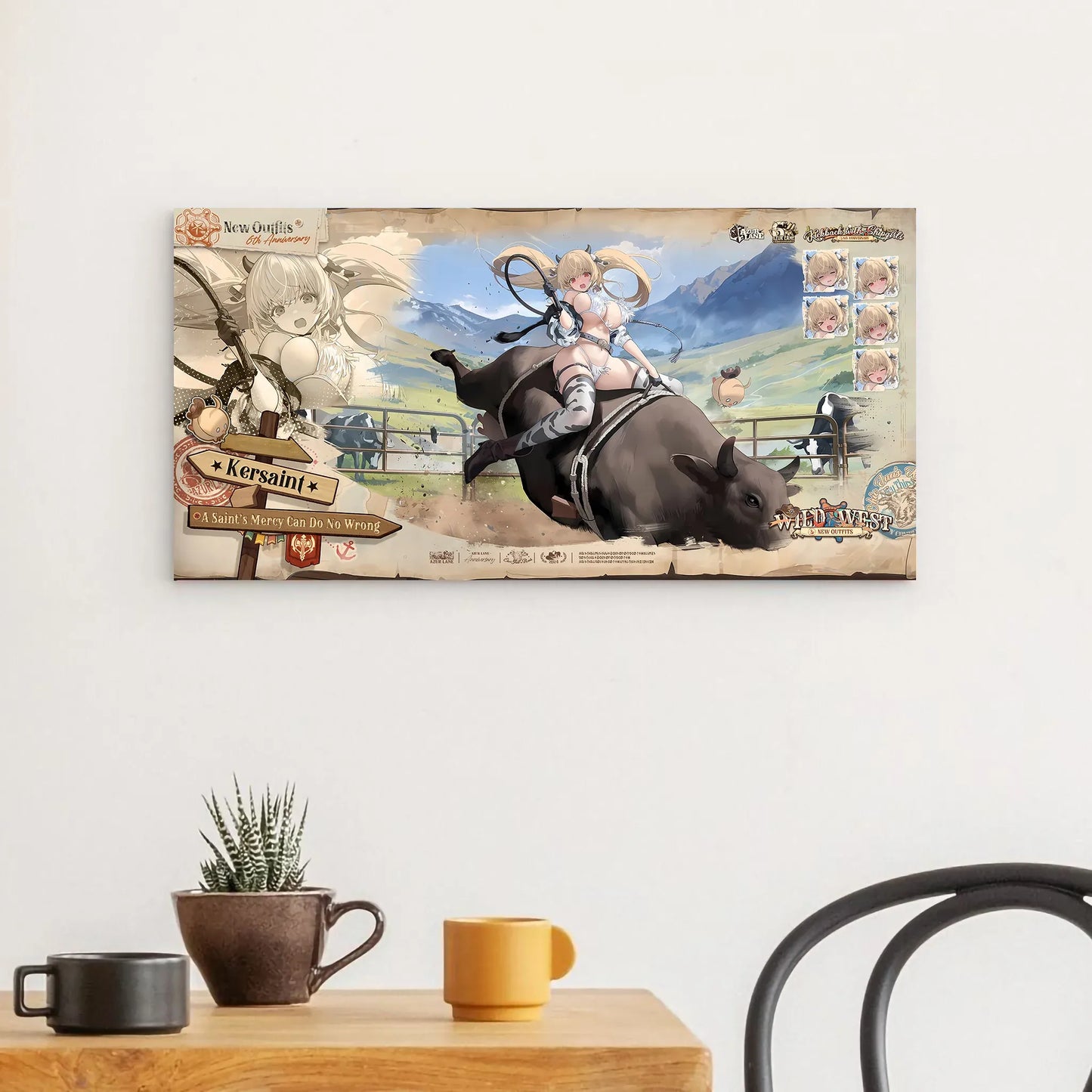 Azur Lane Wanddekoration - 6th Anniversary Wild West Kersaint Saint's Mercy Poster JLR Design