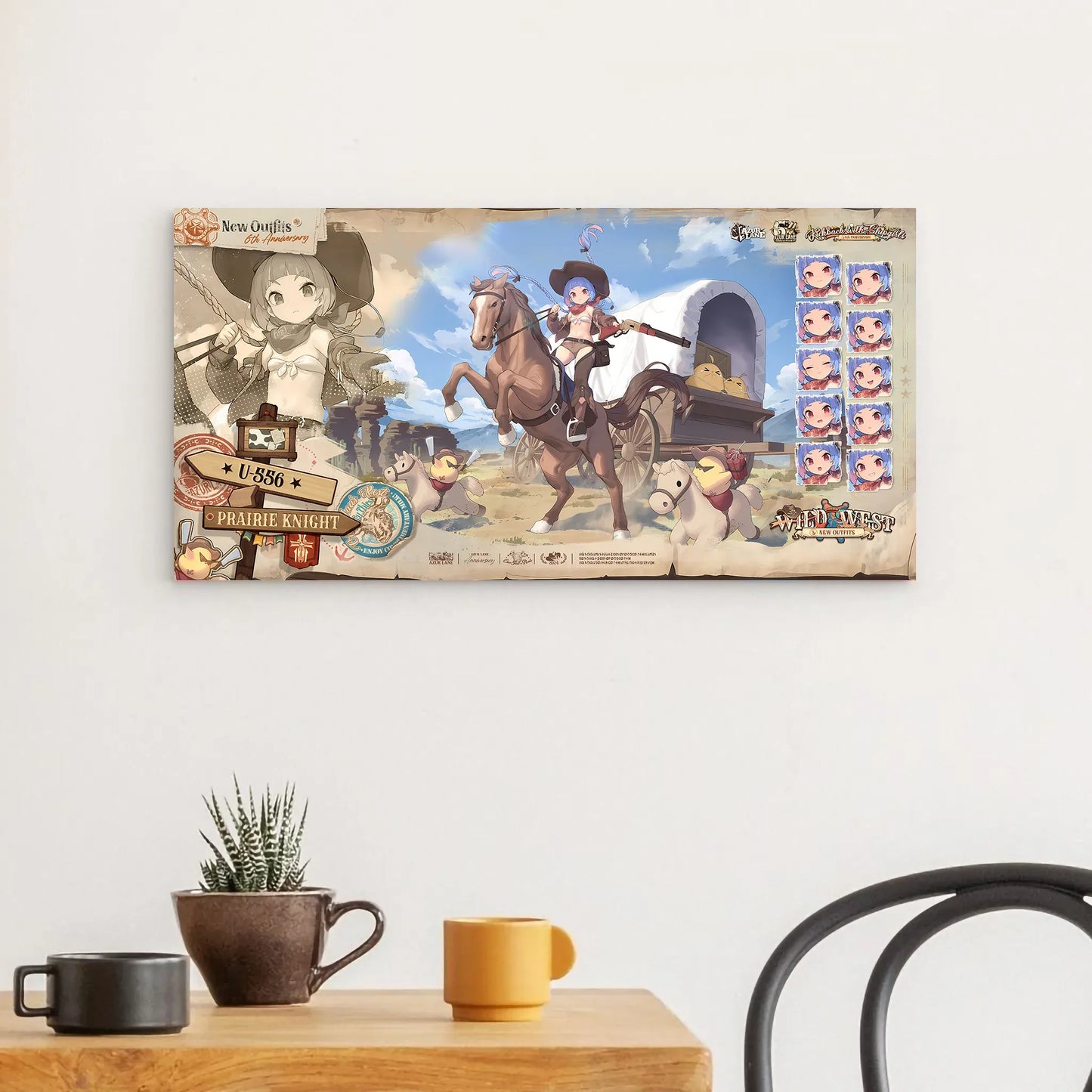 Azur Lane Wanddekoration - 6th Anniversary Wild West Prairie Knight U-556 Poster JLR Design