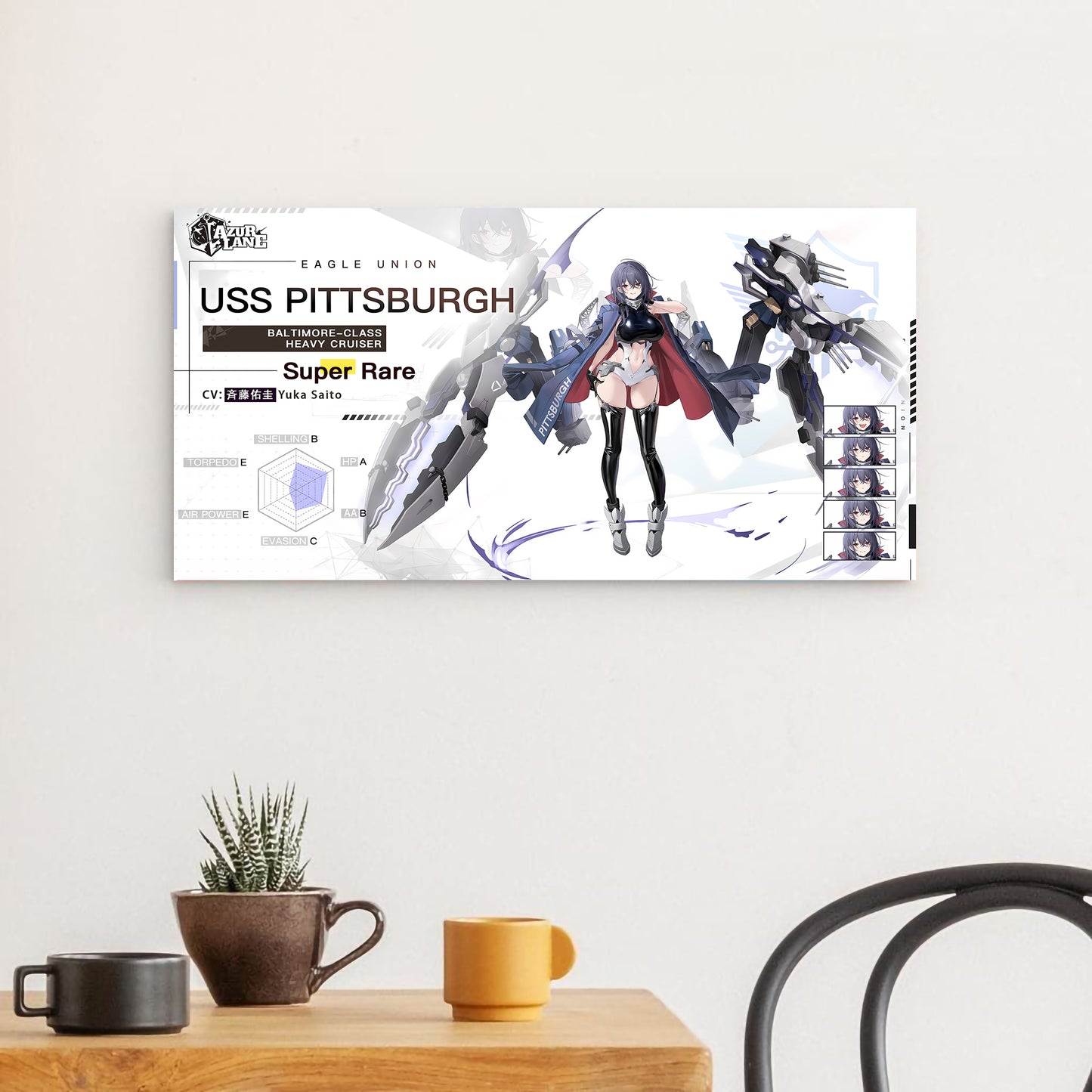 Azur Lane Wanddekoration - Charakter Eagle Union USS Pittsburgh Poster JLR Design