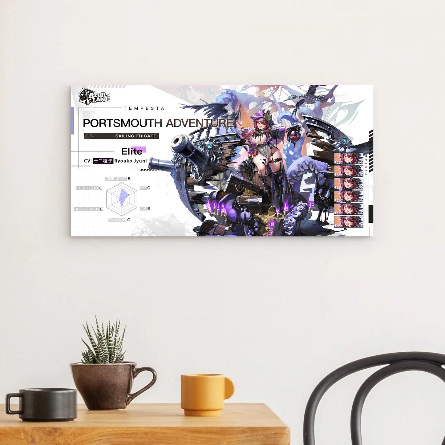 Azur Lane Wanddekoration - Charakter Tempesta Portsmouth Adventure Poster JLR Design