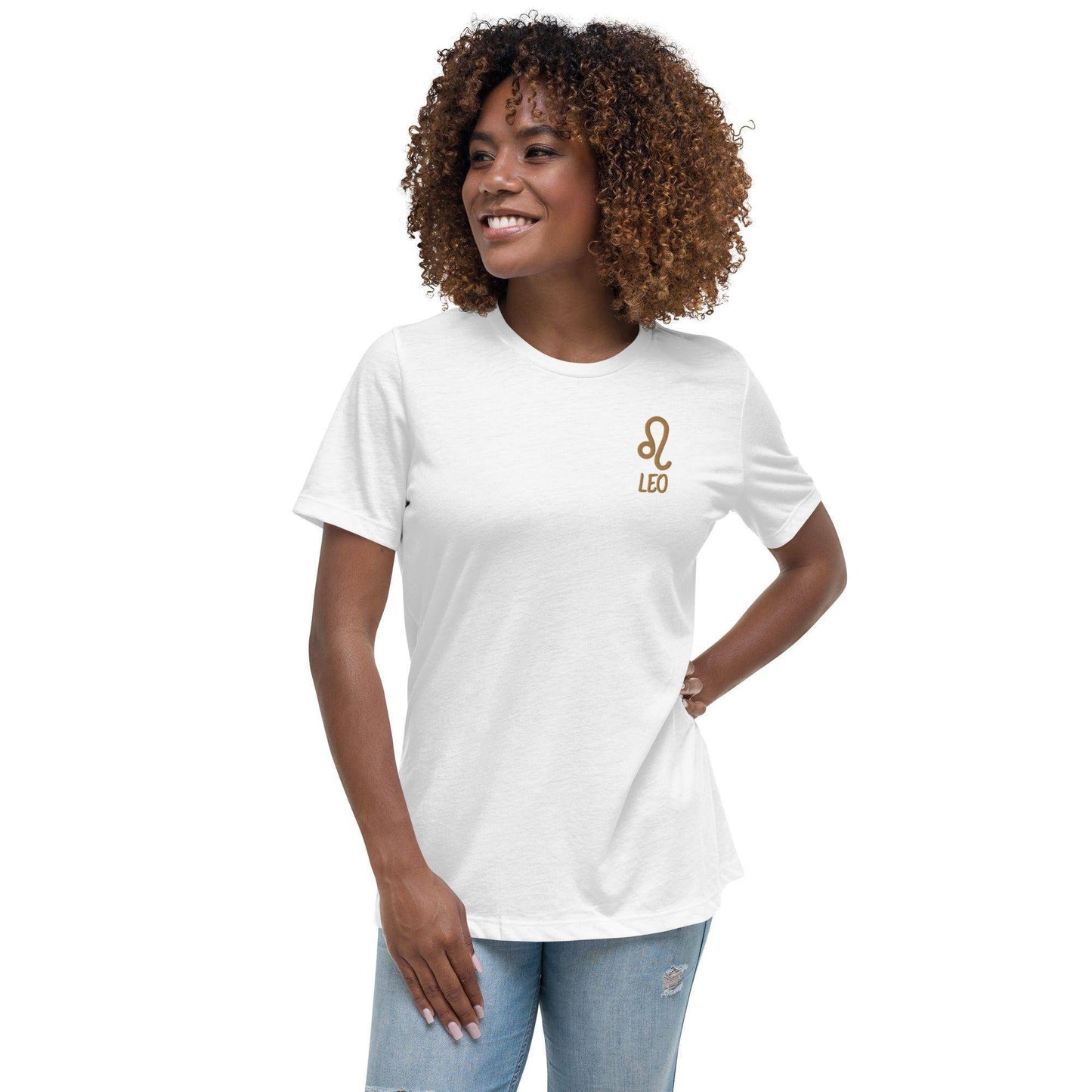 Besticktes Sternzeichen Löwe Damen-T-Shirt T-Shirt JLR Design