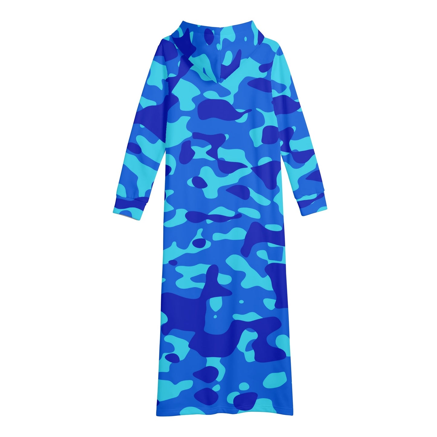 Blue Camouflage bequemes leichtes Hoodie Kleid Hoodiekleid JLR Design