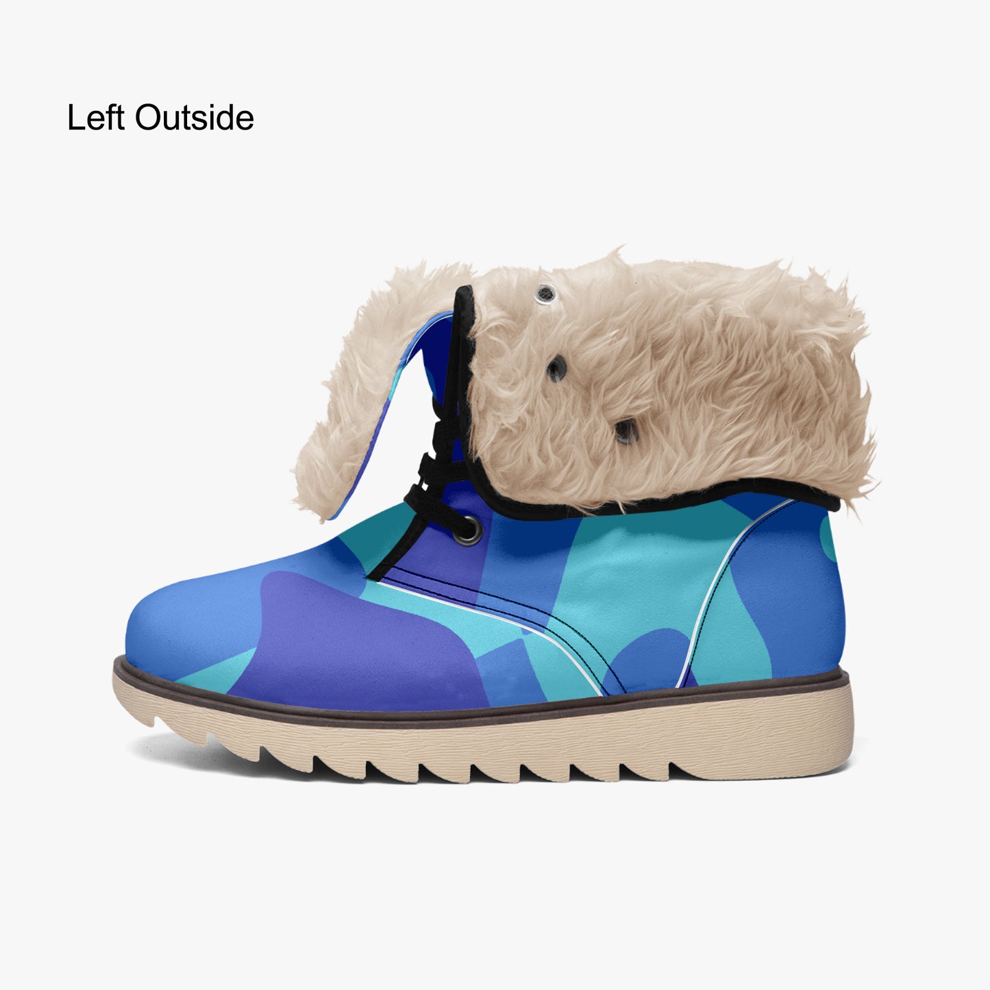 Blue Camouflage Chic Boots mit Plüschfutter Stiefel JLR Design