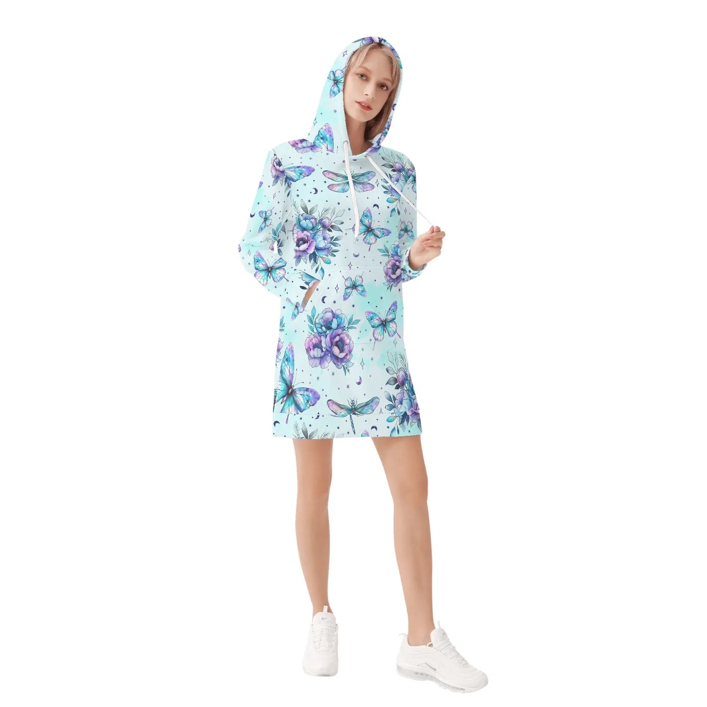 blue-flowers-velvet-hoodie-dress-hoodiekleid-jlr-design-69567 - JLR Design