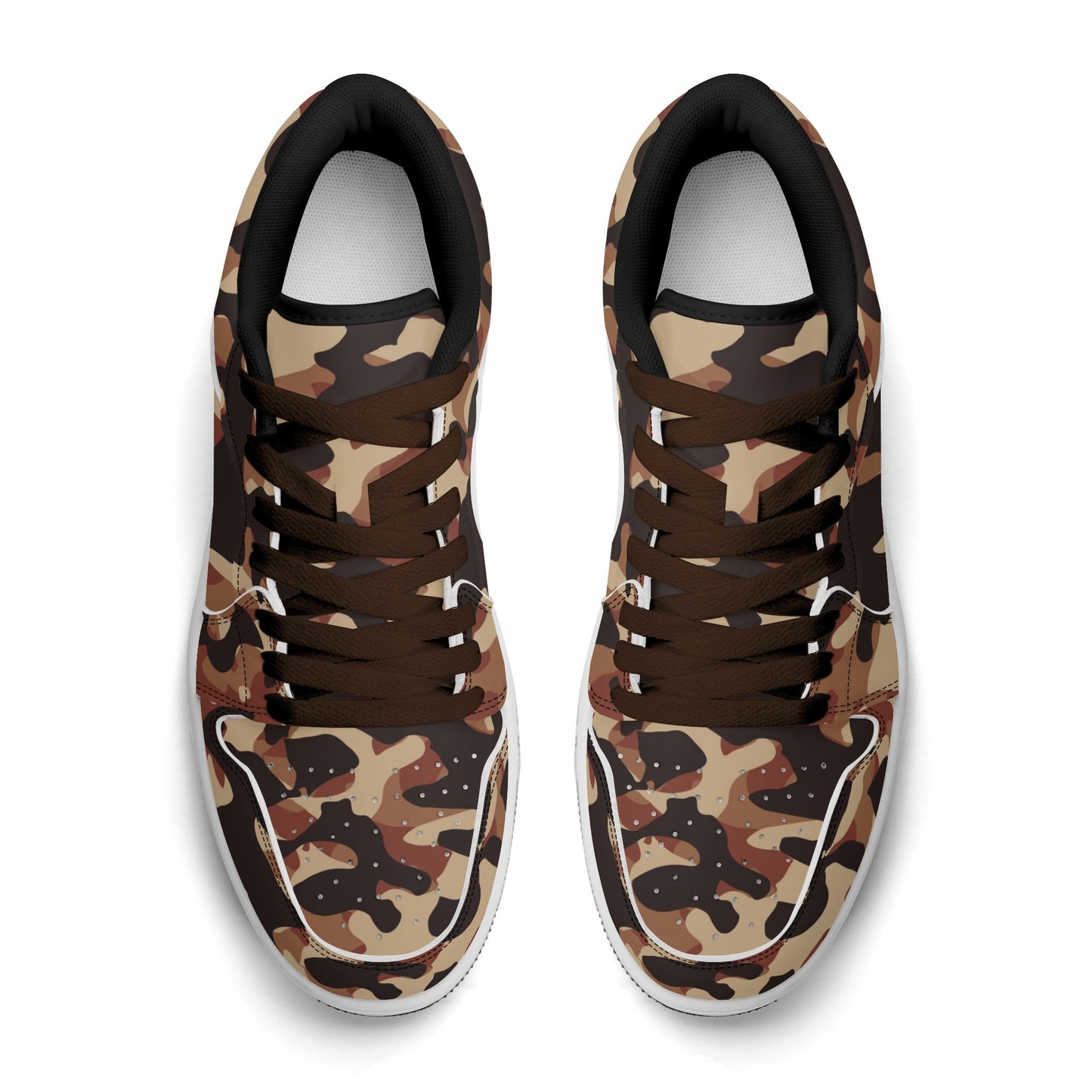 Brown Camouflage Low Top Leder Sneaker für Herren Sneaker JLR Design