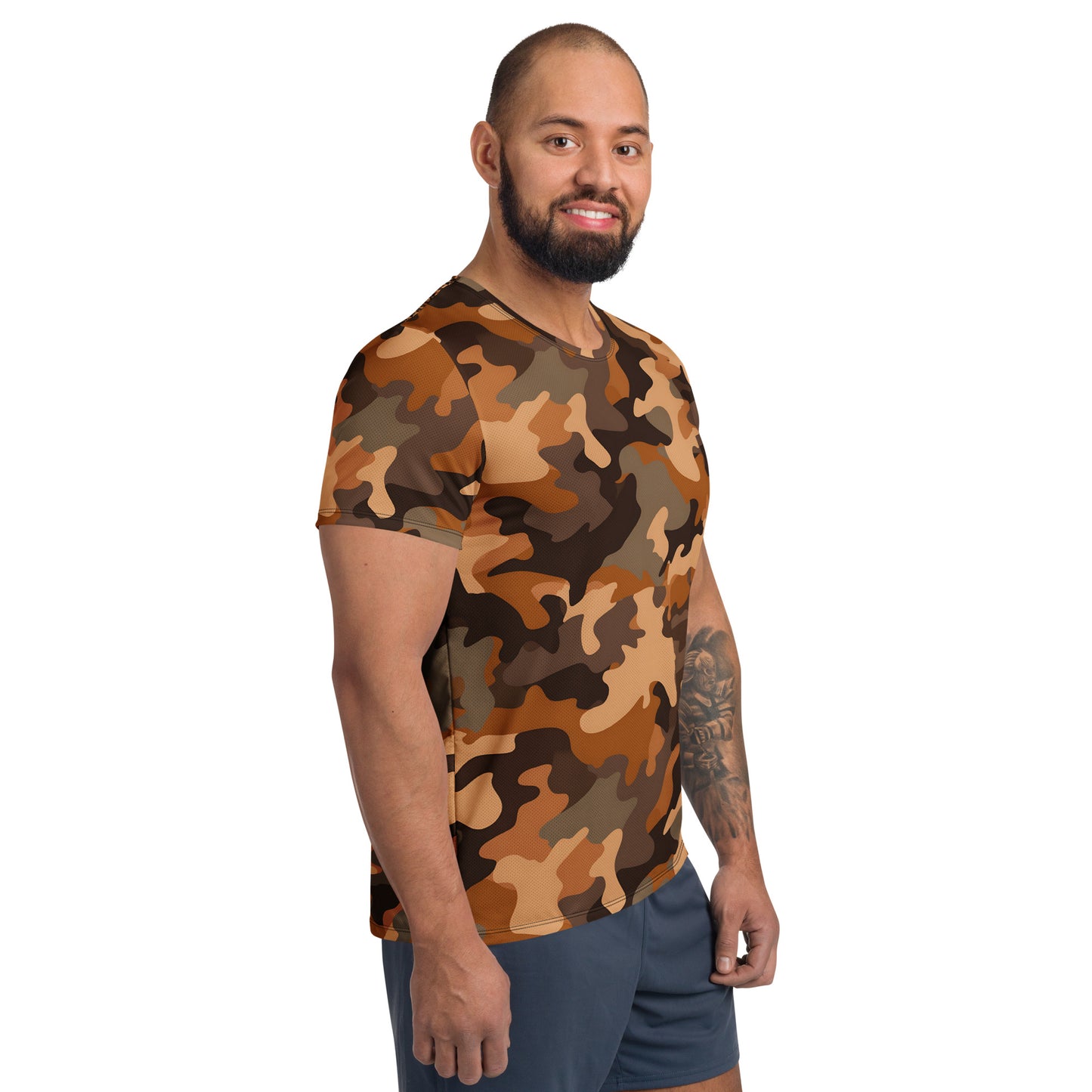 Brown Camouflage v4 Sport-T-Shirt für Herren Sport T-Shirt JLR Design