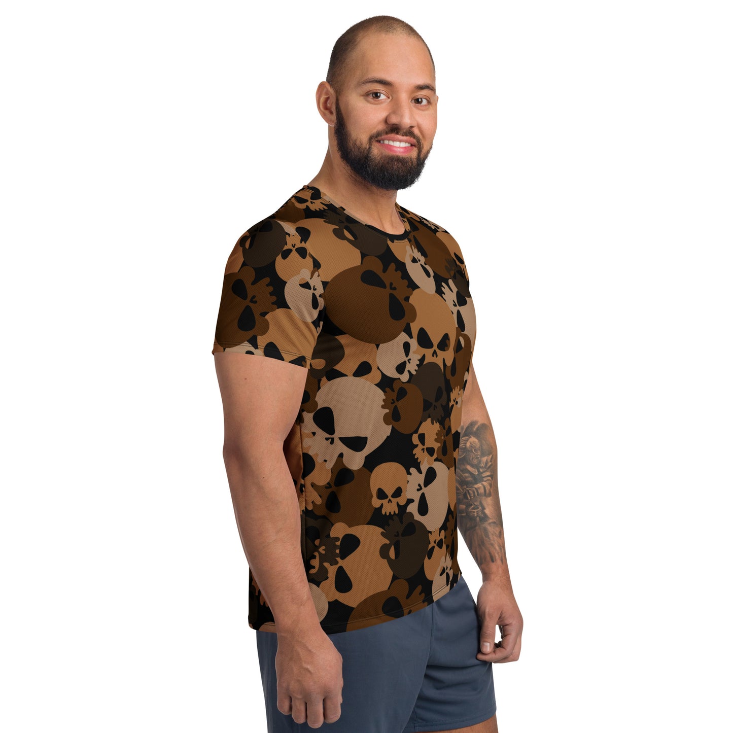 Brown Skull Sport-T-Shirt für Herren Sport T-Shirt JLR Design