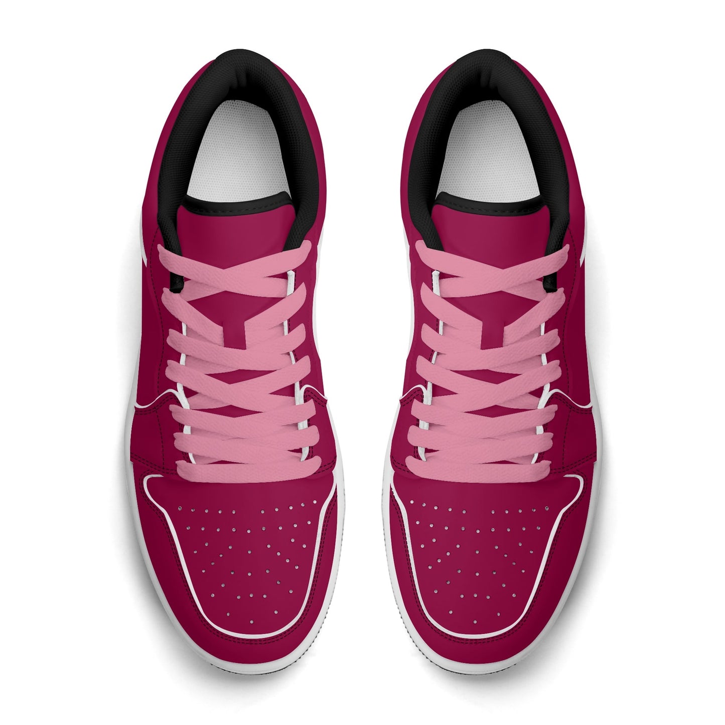Burgundy Low Top Leder Sneaker für Damen Sneaker JLR Design