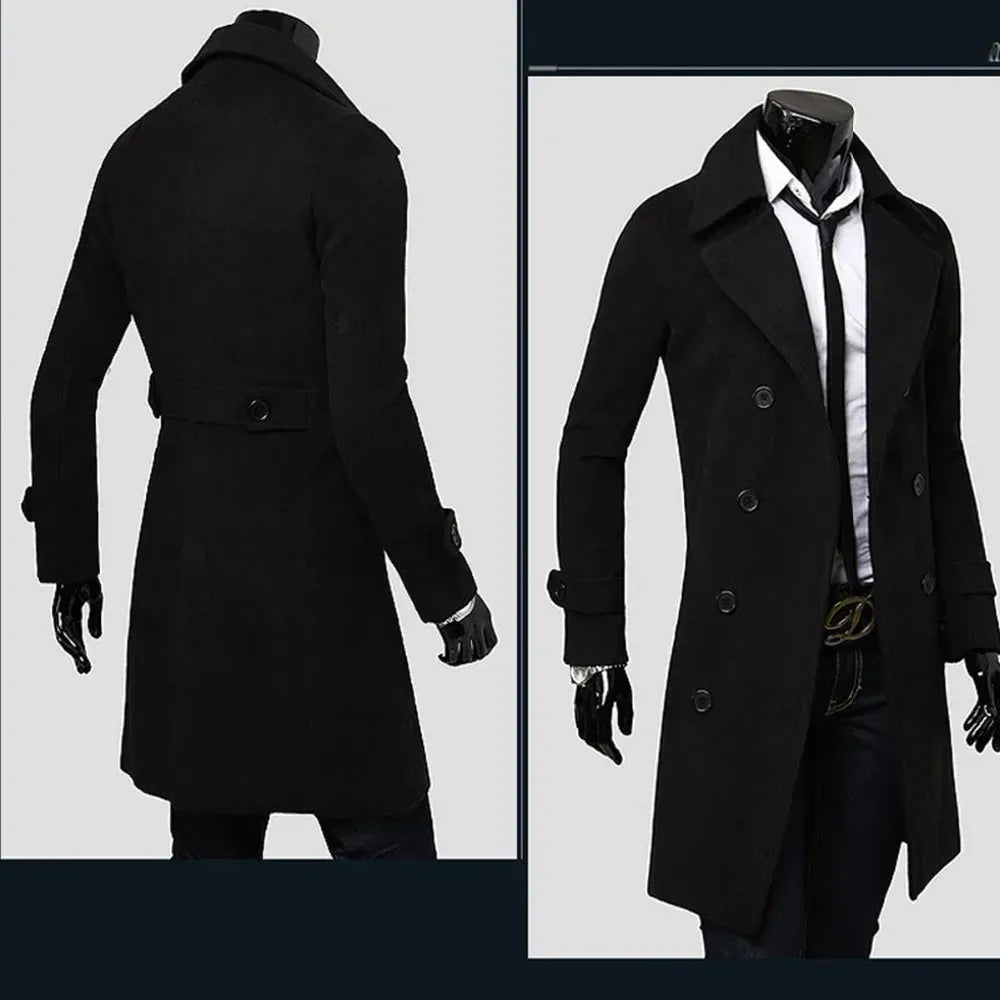 Casual Slim Fit Langer Herren Trenchcoat Trenchcoat JLR Design