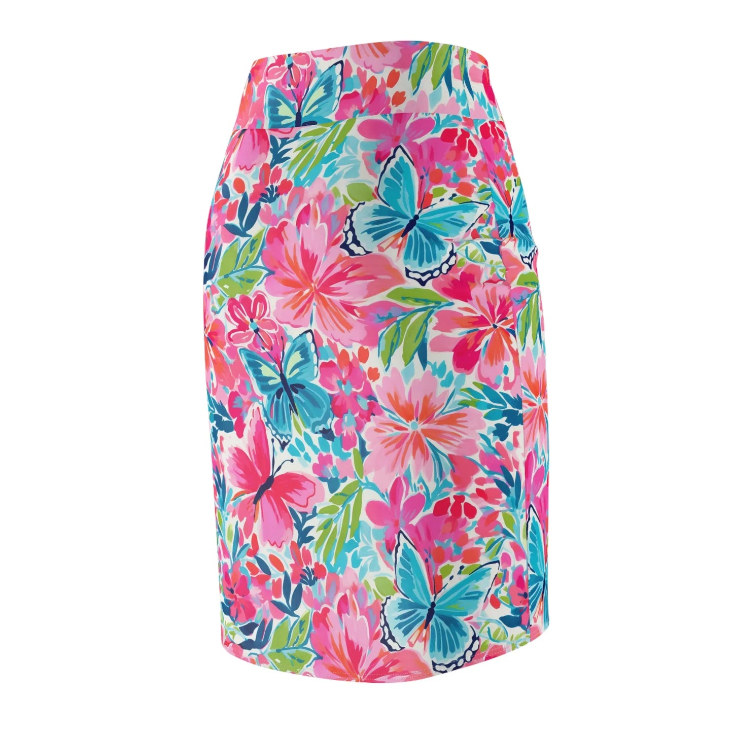 Colorful Butterflies v2 Bleistiftrock für Damen – Eleganter Mid-Waist Rock mit Stretch-Komfort Bleistiftrock JLR Design