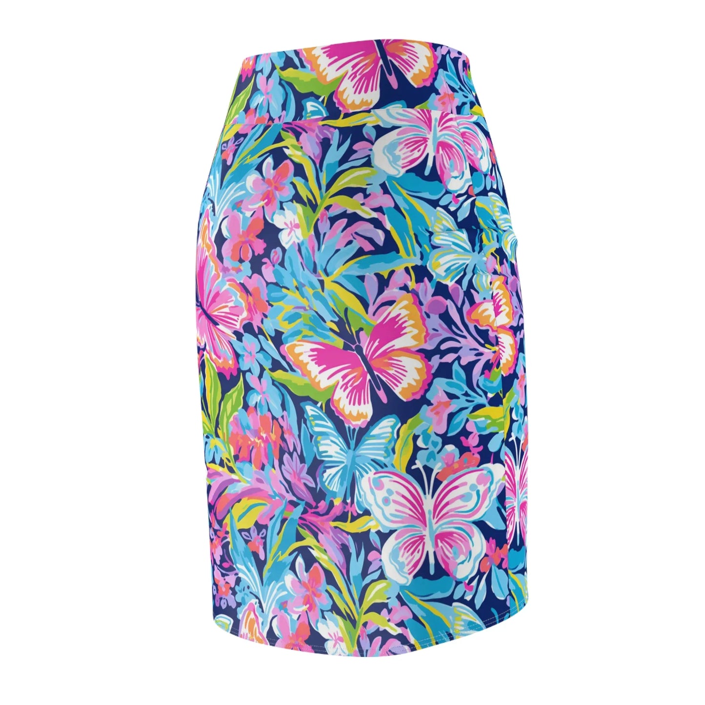 Colorful Butterflies v3 Bleistiftrock für Damen – Eleganter Mid-Waist Rock mit Stretch-Komfort Bleistiftrock JLR Design