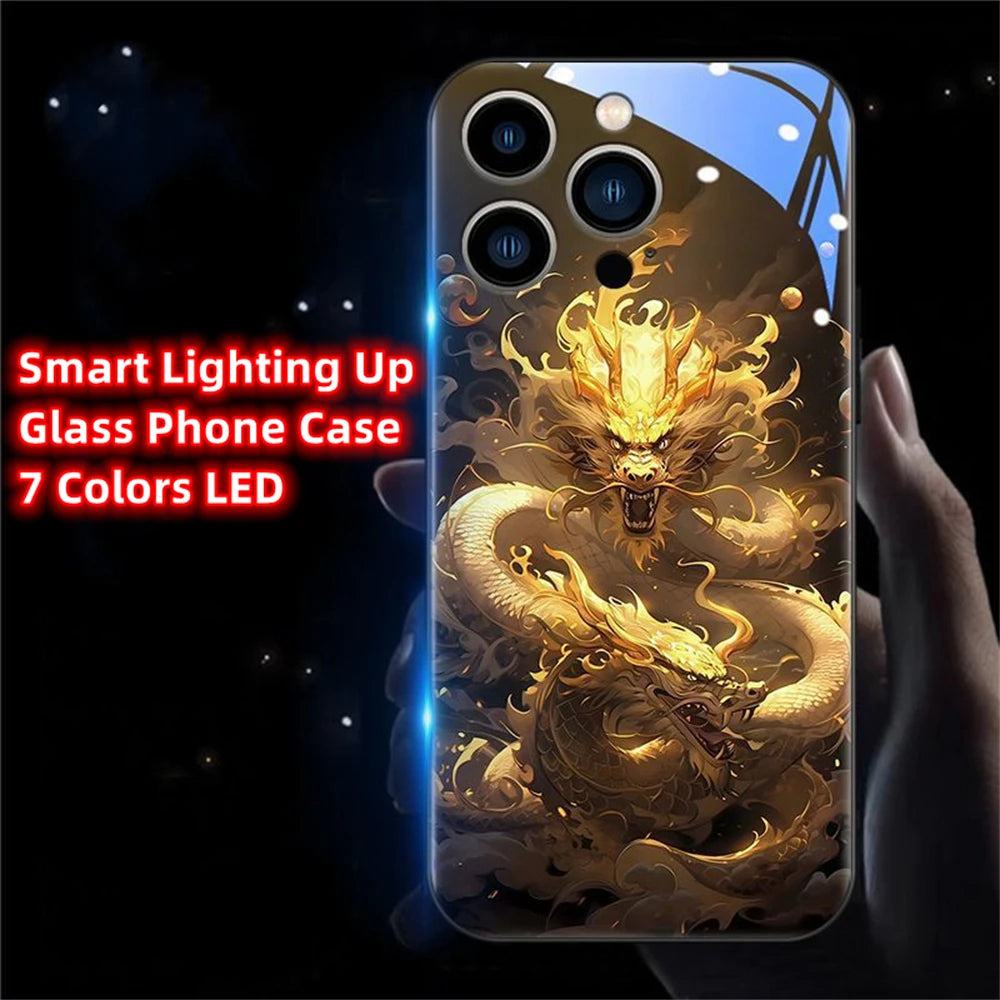 Drachen LED-Hülle für Samsung Galaxy S22/S23/S24/Ultra/Plus Cover JLR Design