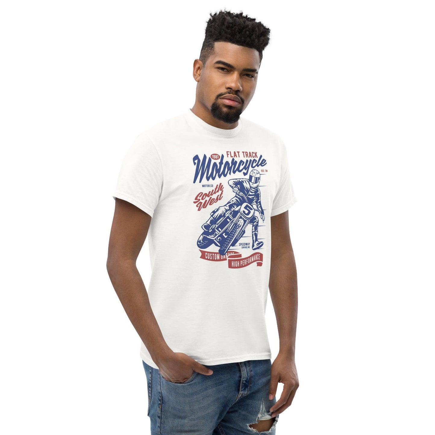 Flat Track Motorcycle Herren-T-Shirt T-Shirt JLR Design