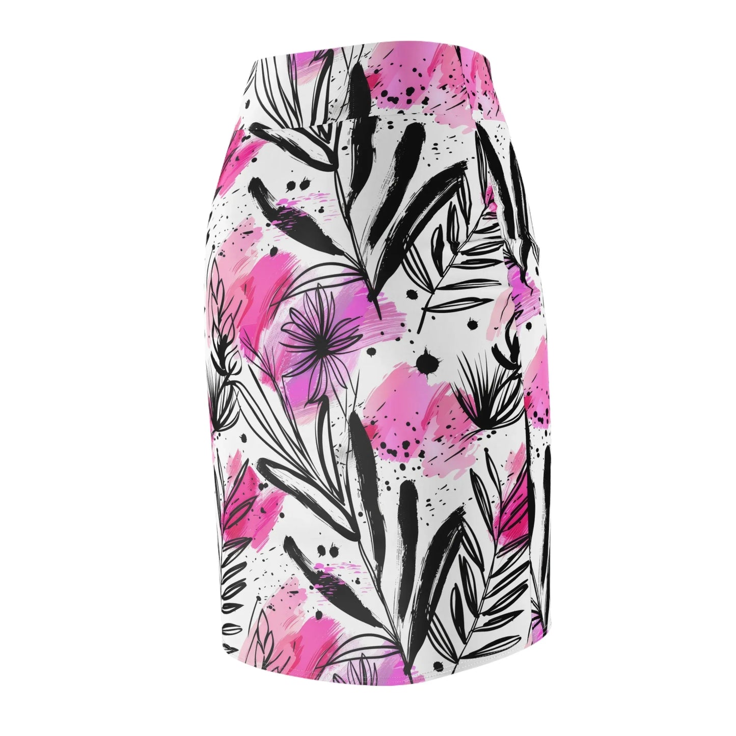 Graffiti Blüten v2 Bleistiftrock für Damen – Eleganter Mid-Waist Rock mit Stretch-Komfort Bleistiftrock JLR Design