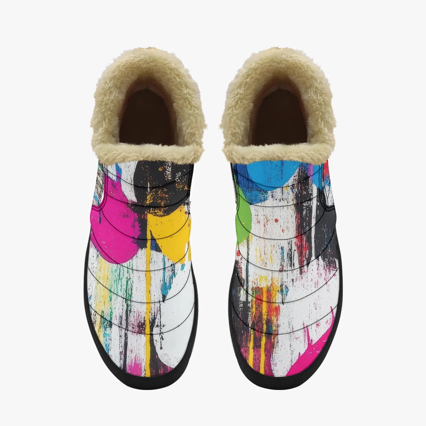 graffiti-hearts-faux-fur-slipper-slipper-jlr-design-5 - JLR Design