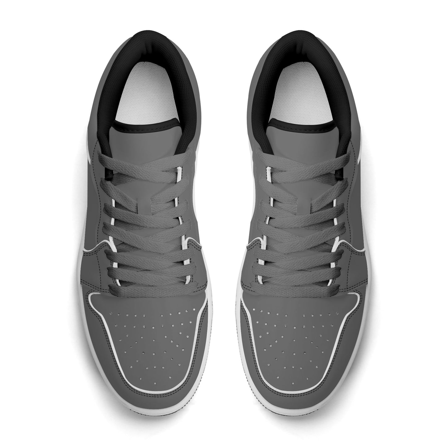 Graue Low Top Leder Sneaker für Damen Sneaker JLR Design