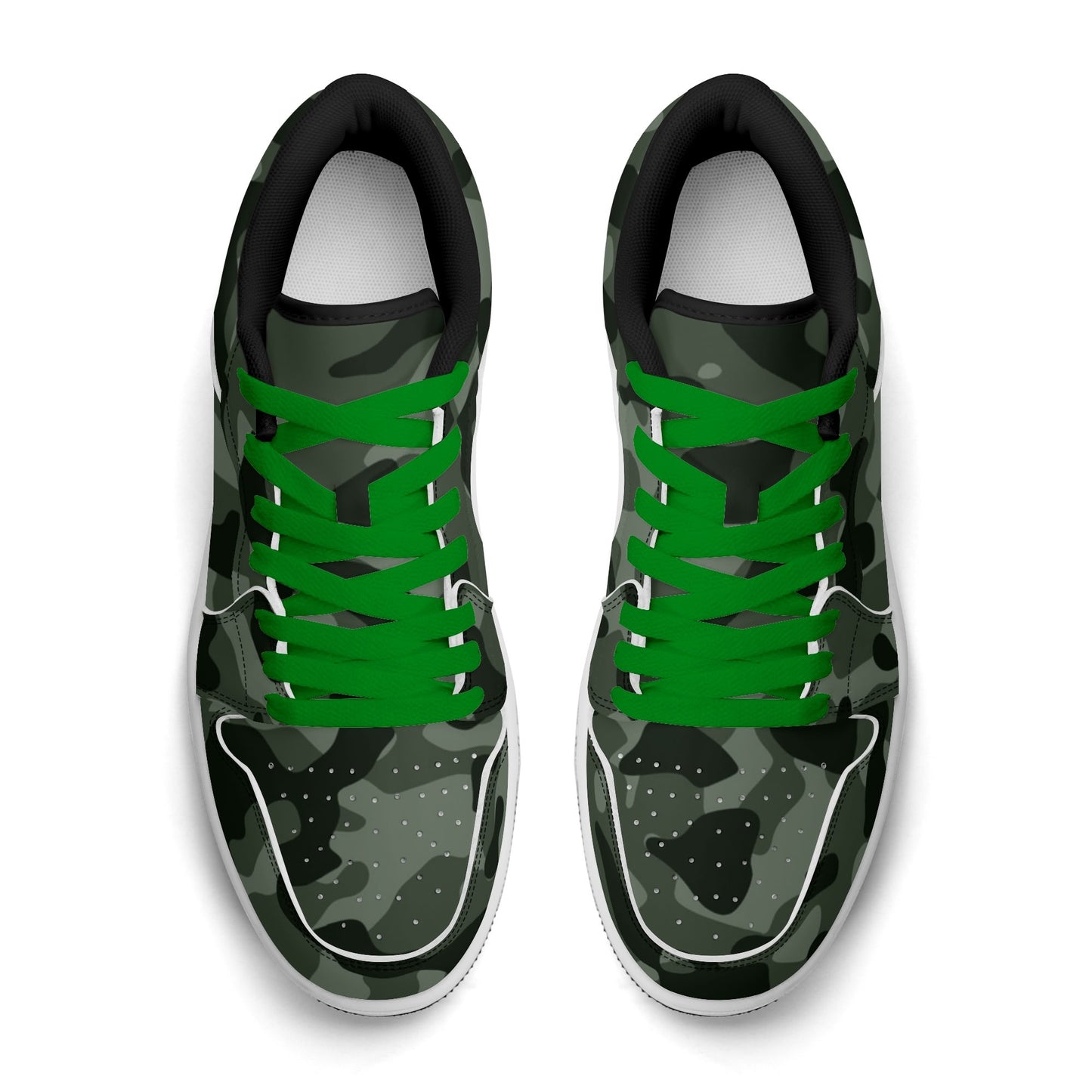 Green Camouflage Low Top Leder Sneaker für Damen Sneaker JLR Design