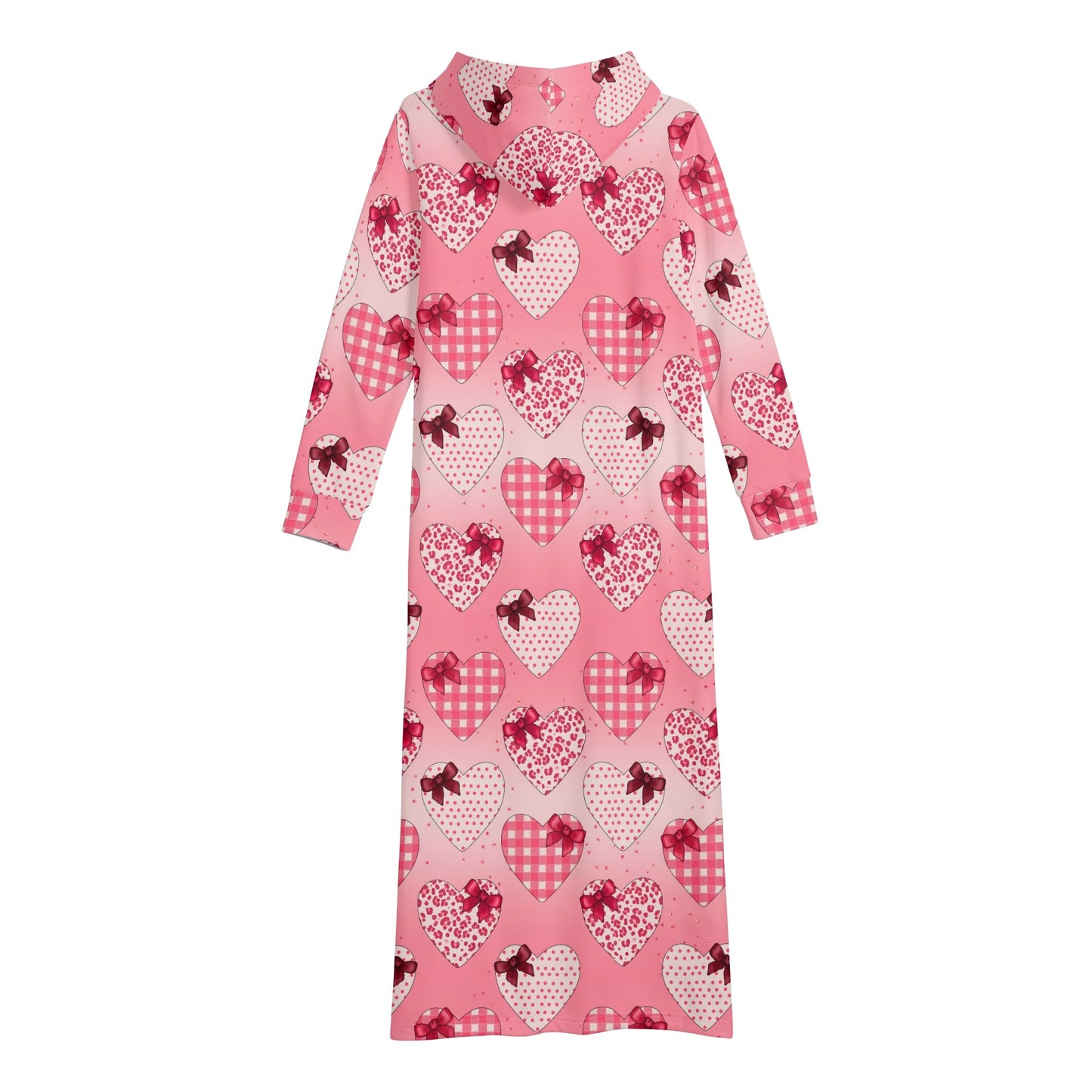 Karo Herzchen bequemes leichtes Hoodie Kleid Hoodiekleid JLR Design