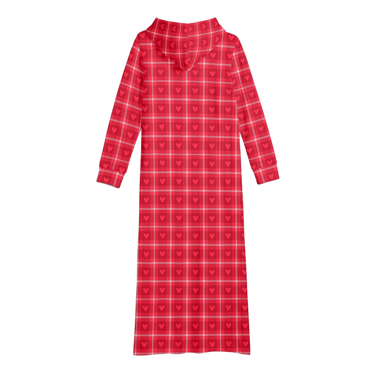 Karo Herzchen bequemes leichtes Hoodie Kleid Hoodiekleid JLR Design