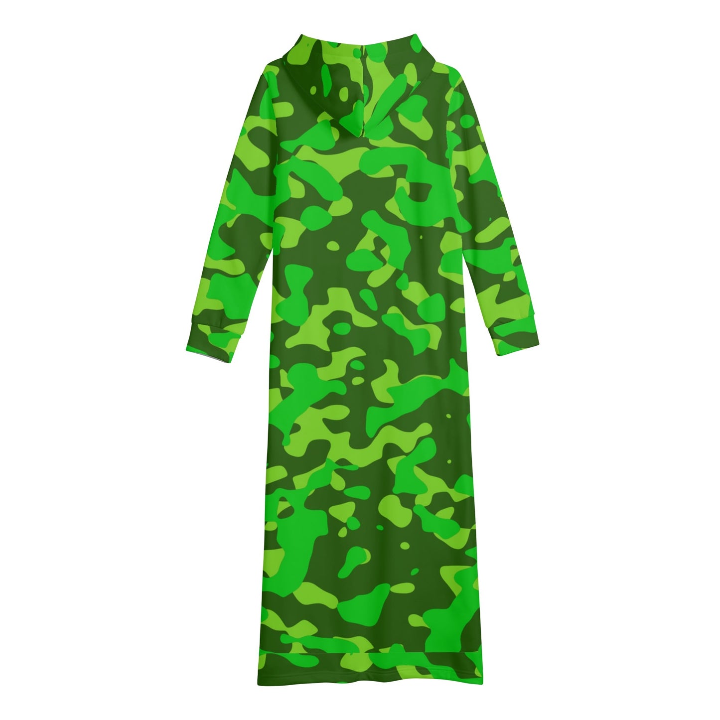 Lime Green Camouflage bequemes leichtes Hoodie Kleid Hoodiekleid JLR Design