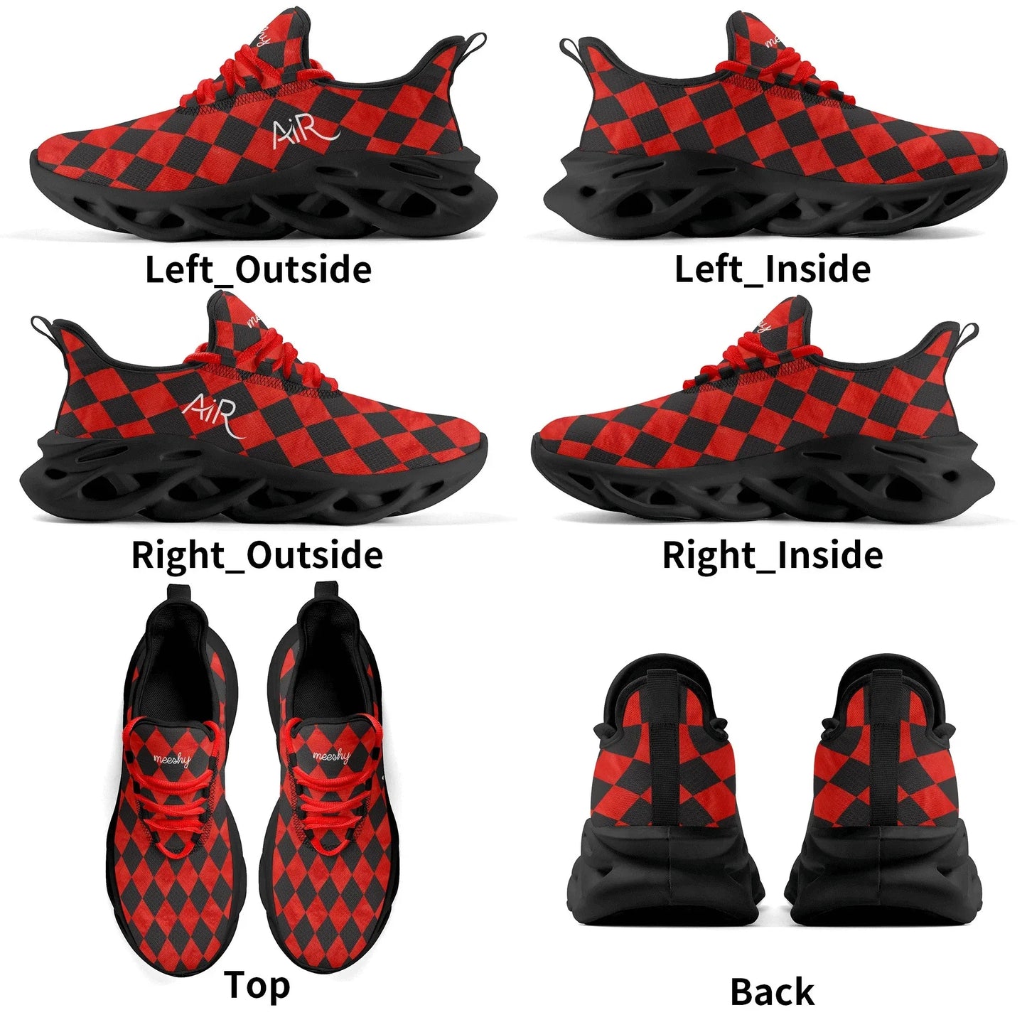 meeshy-air-athletic-sneaker-schwarz-rot-kariert-damen-sneaker-jlr-design-15 - JLR Design