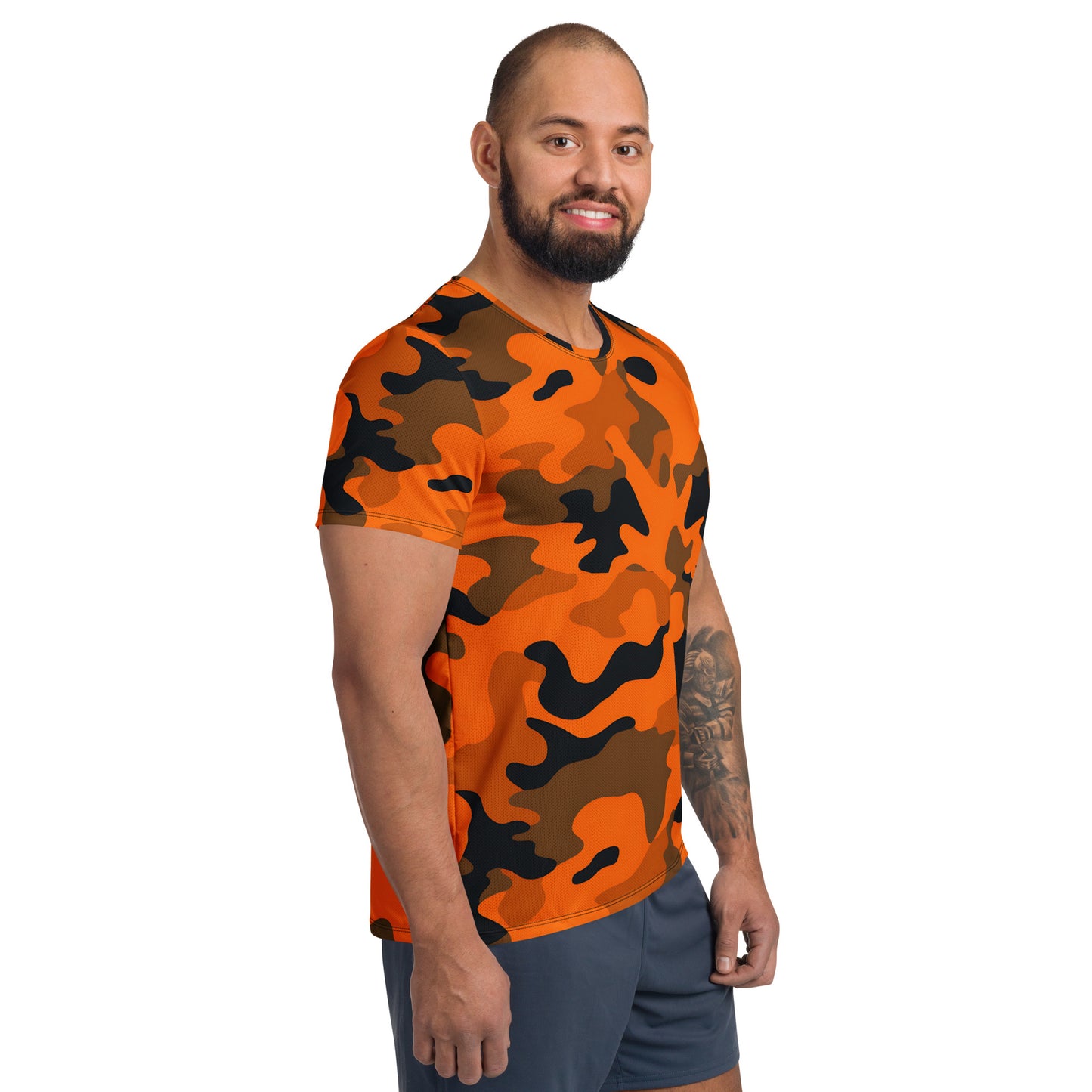Orange Camouflage v1 Sport-T-Shirt für Herren Sport T-Shirt JLR Design