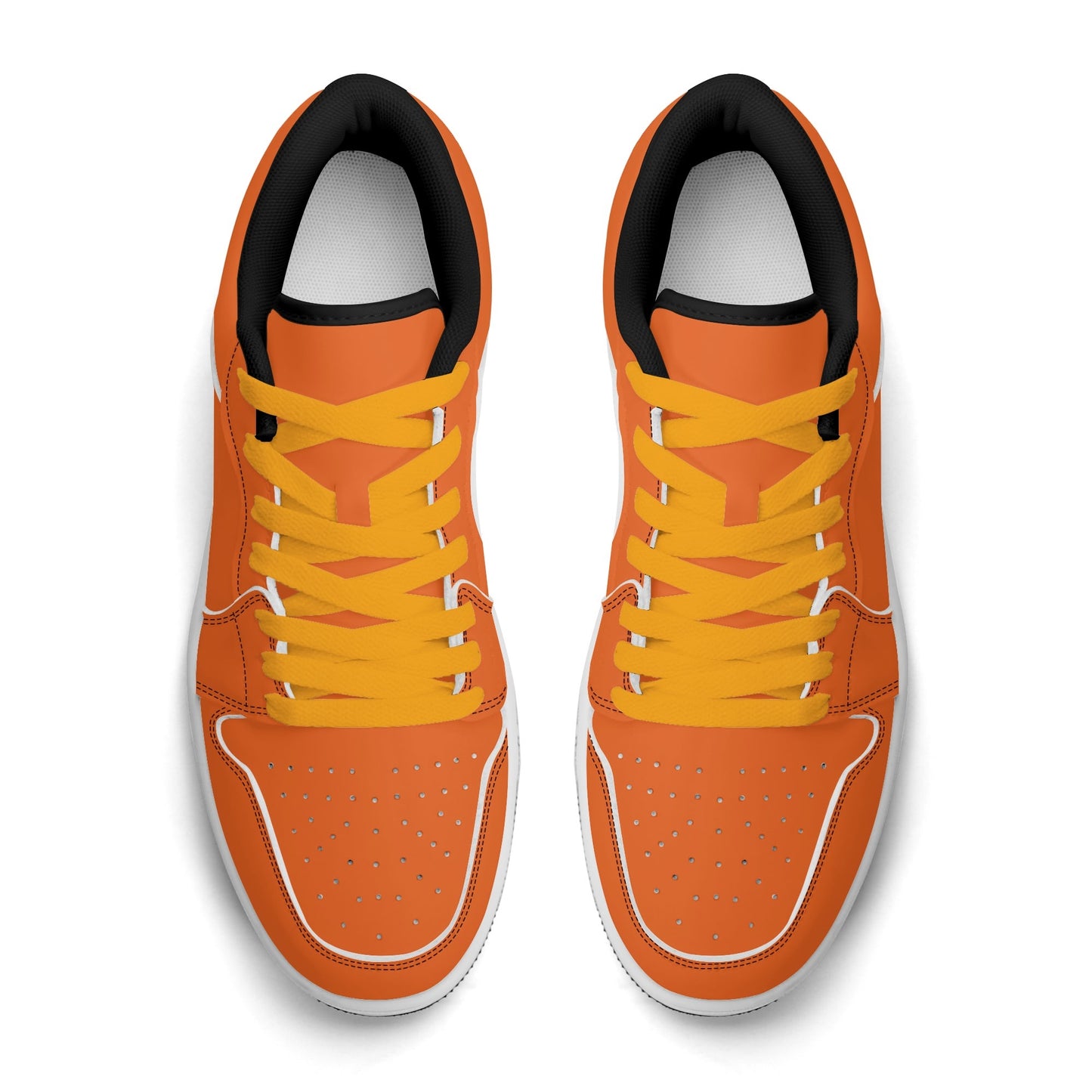 Orange Low Top Leder Sneaker für Damen Sneaker JLR Design