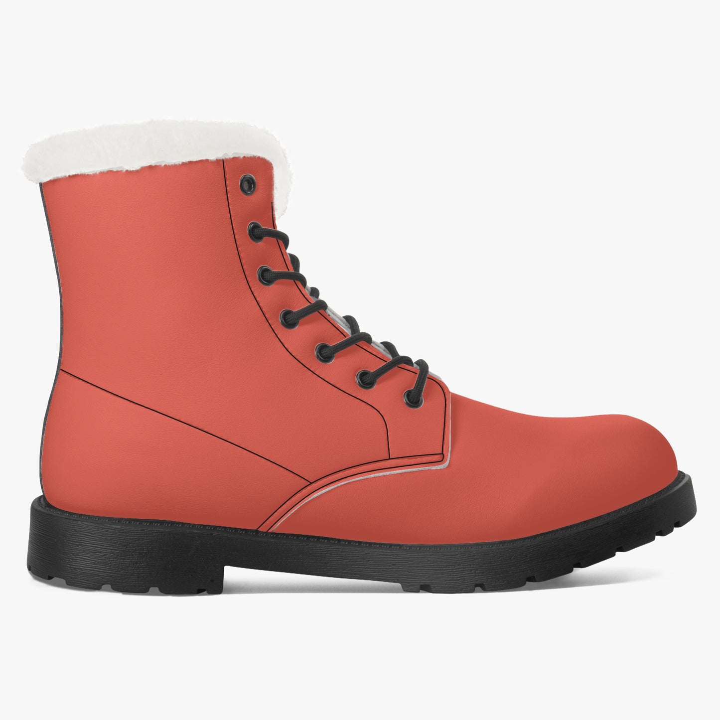 Orange Red Faux Fur Leder Boots Boots JLR Design