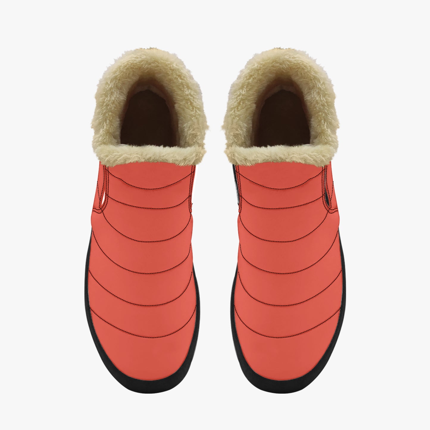 Orange Red Faux Fur Slipper Boots JLR Design
