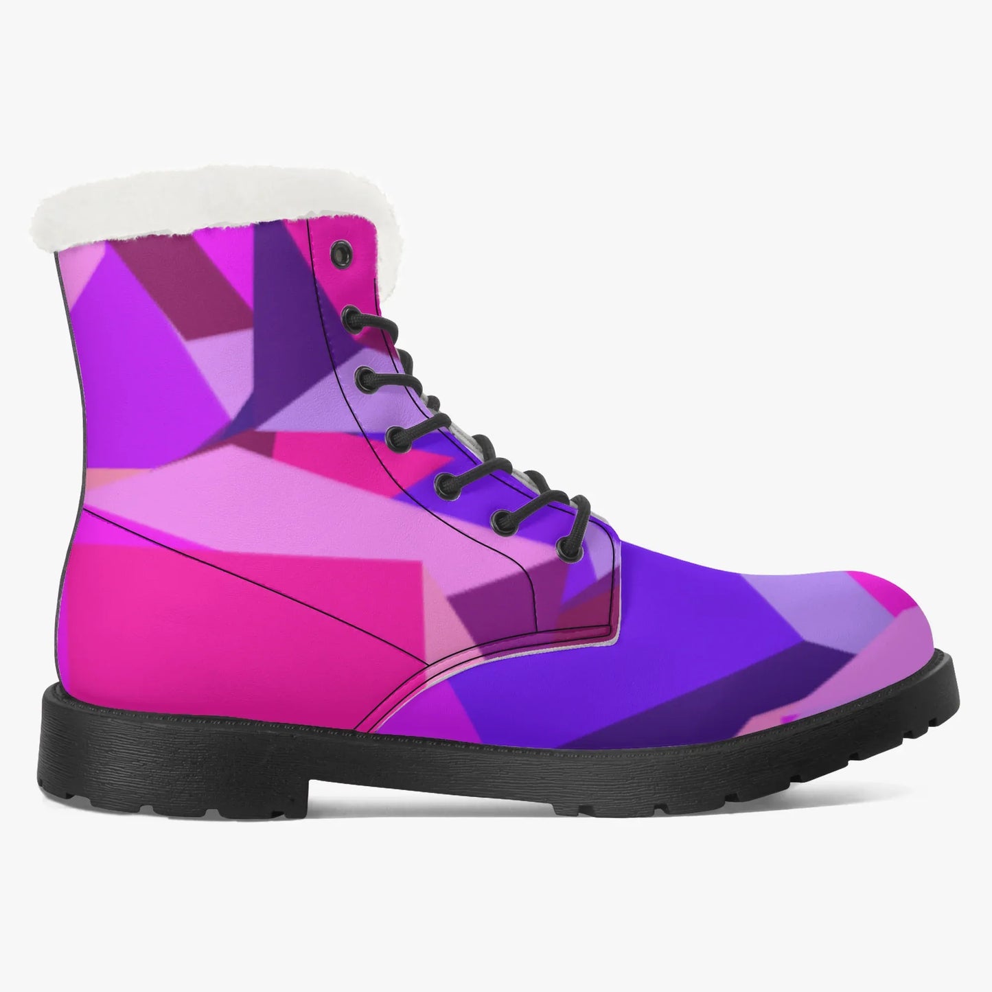 Pink Cube Faux Fur Leder Boots Boots JLR Design