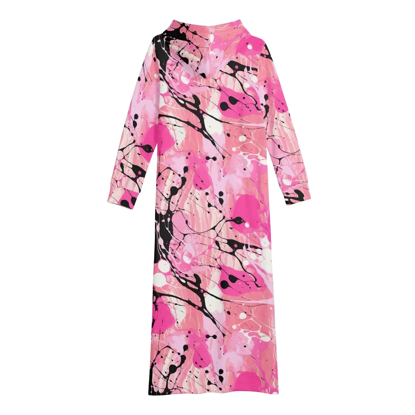 pink-splash-bequemes-leichtes-hoodie-kleid-hoodiekleid-jlr-design-74095 - JLR Design