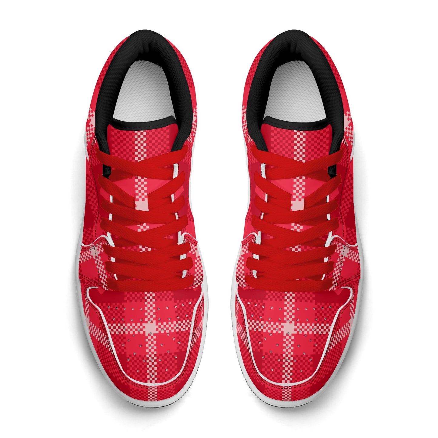 Red Flanell Heart Low Top Leder Sneaker für Damen Sneaker JLR Design