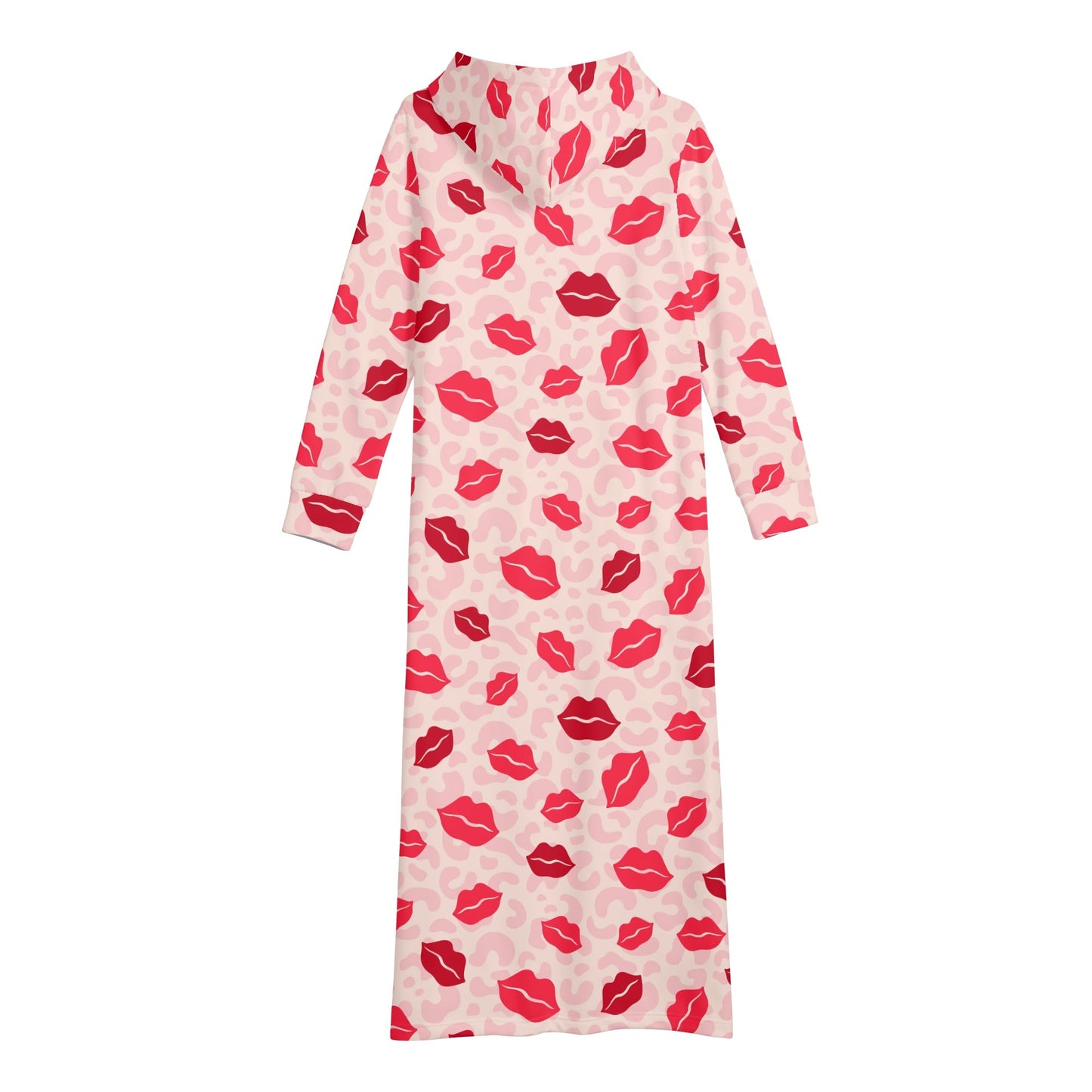 Red Lips bequemes leichtes Hoodie Kleid Hoodiekleid JLR Design