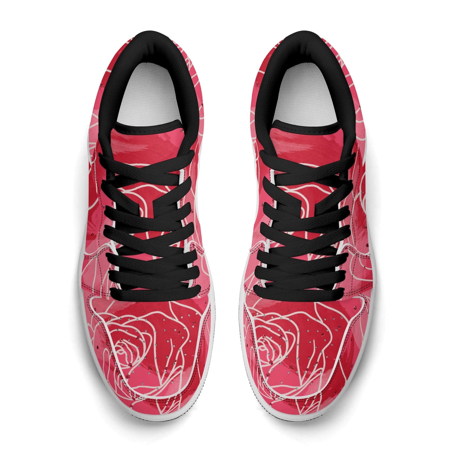 Red Rose Low Top Leder Sneaker für Damen Sneaker JLR Design