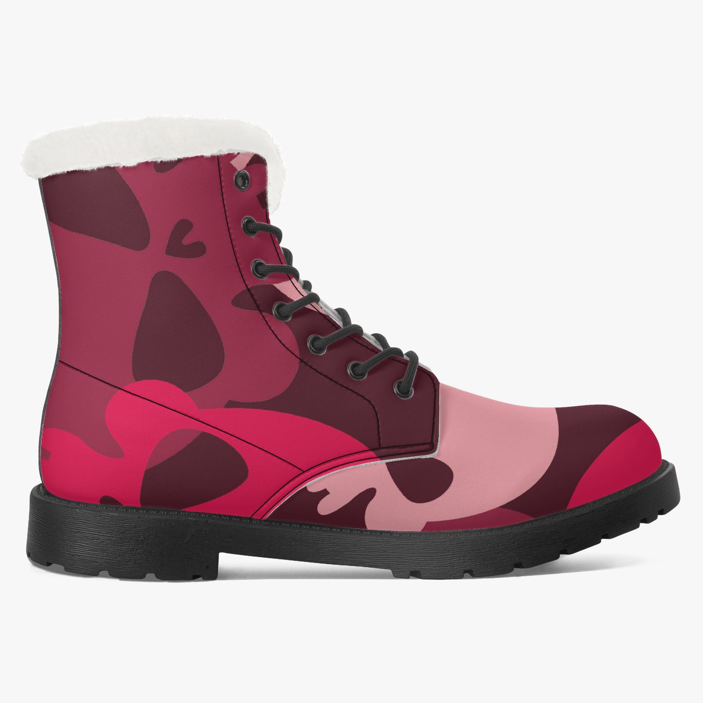 Red Skull Faux Fur Leder Boots Boots JLR Design