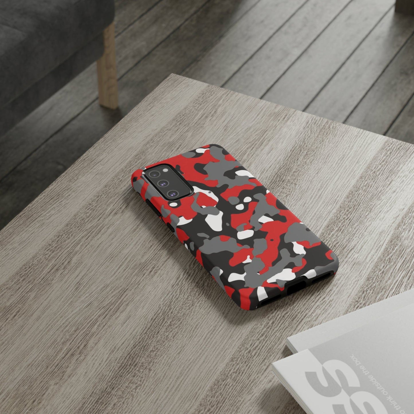 Samsung Galaxy Case Camouflage Schwarz Rot Weiss Grau Phone Case JLR Design
