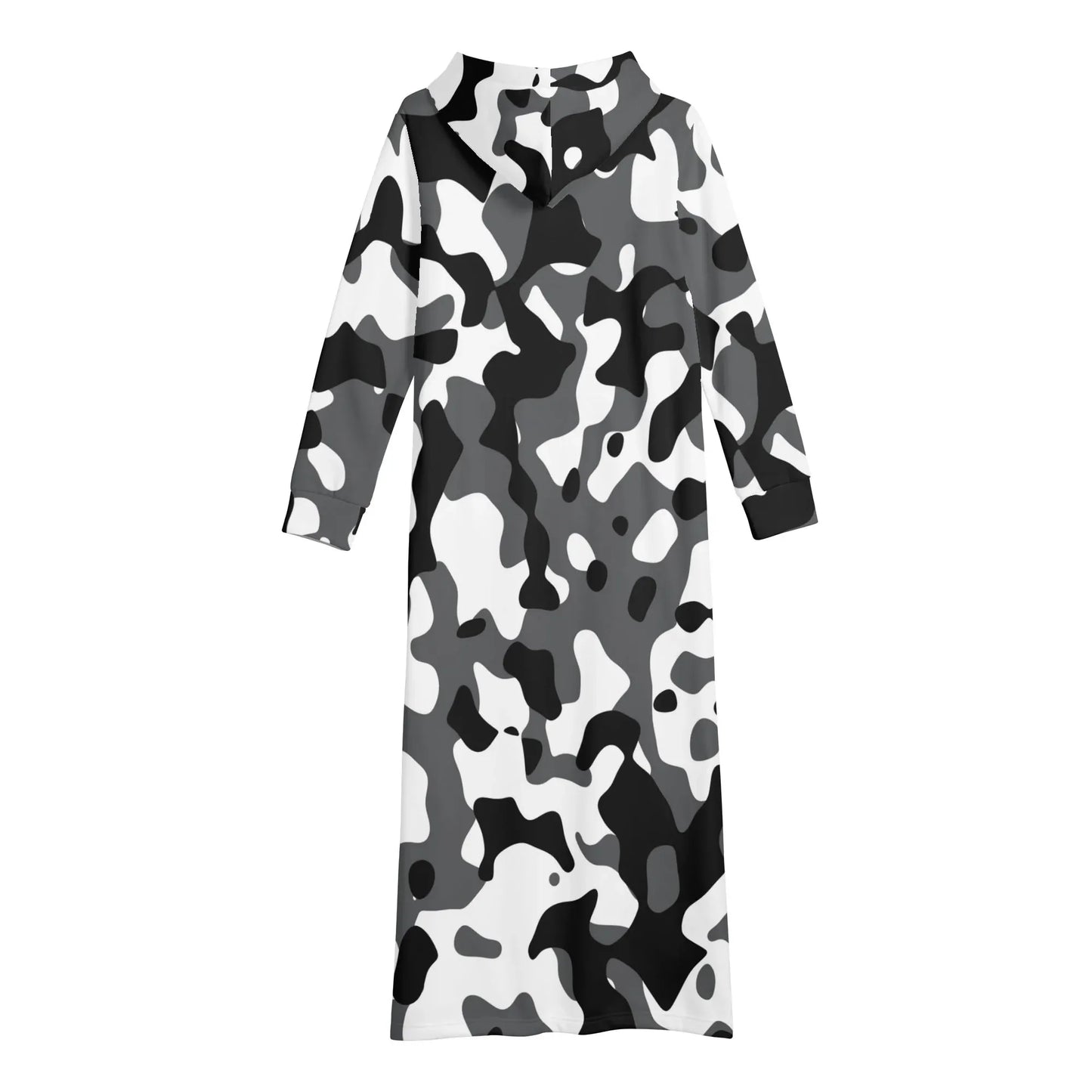 schwarz-grau-weiss-camouflage-bequemes-leichtes-hoodie-kleid-hoodiekleid-jlr-design-24211 - JLR Design