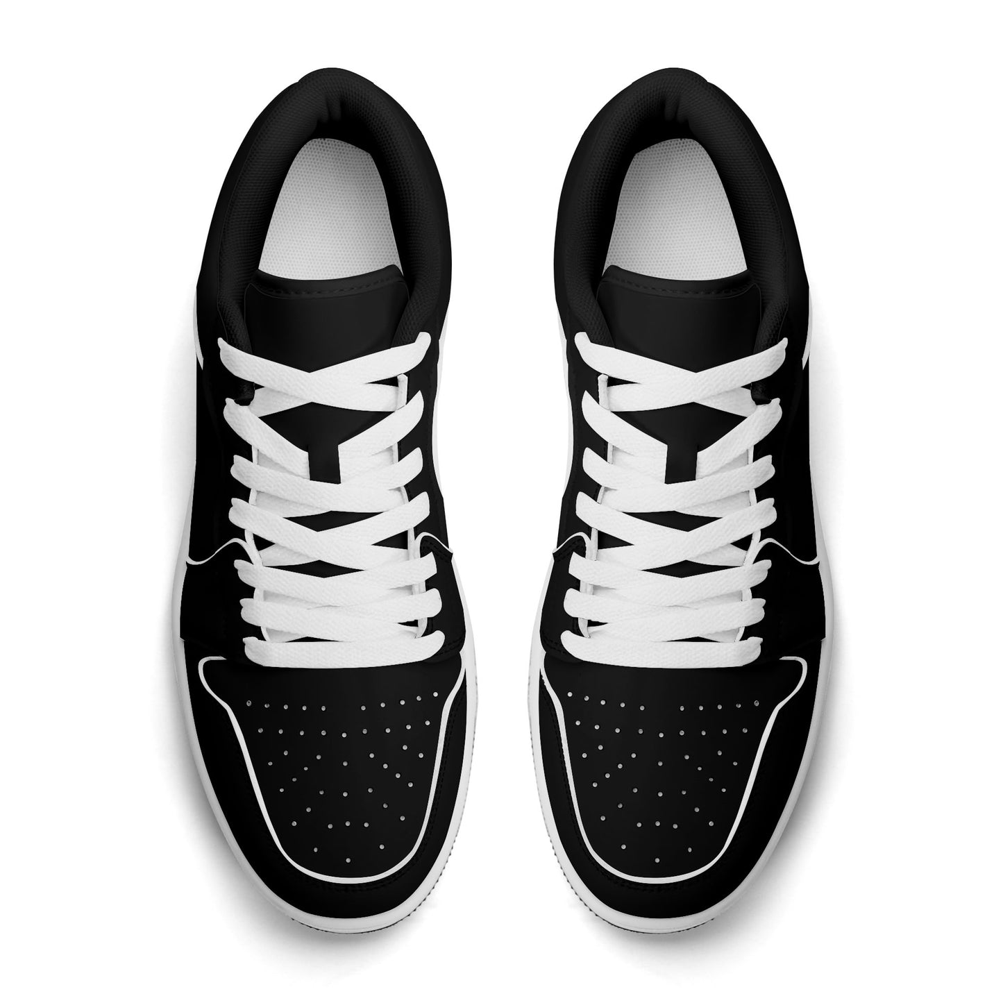 Schwarze Low Top Leder Sneaker für Damen Sneaker JLR Design