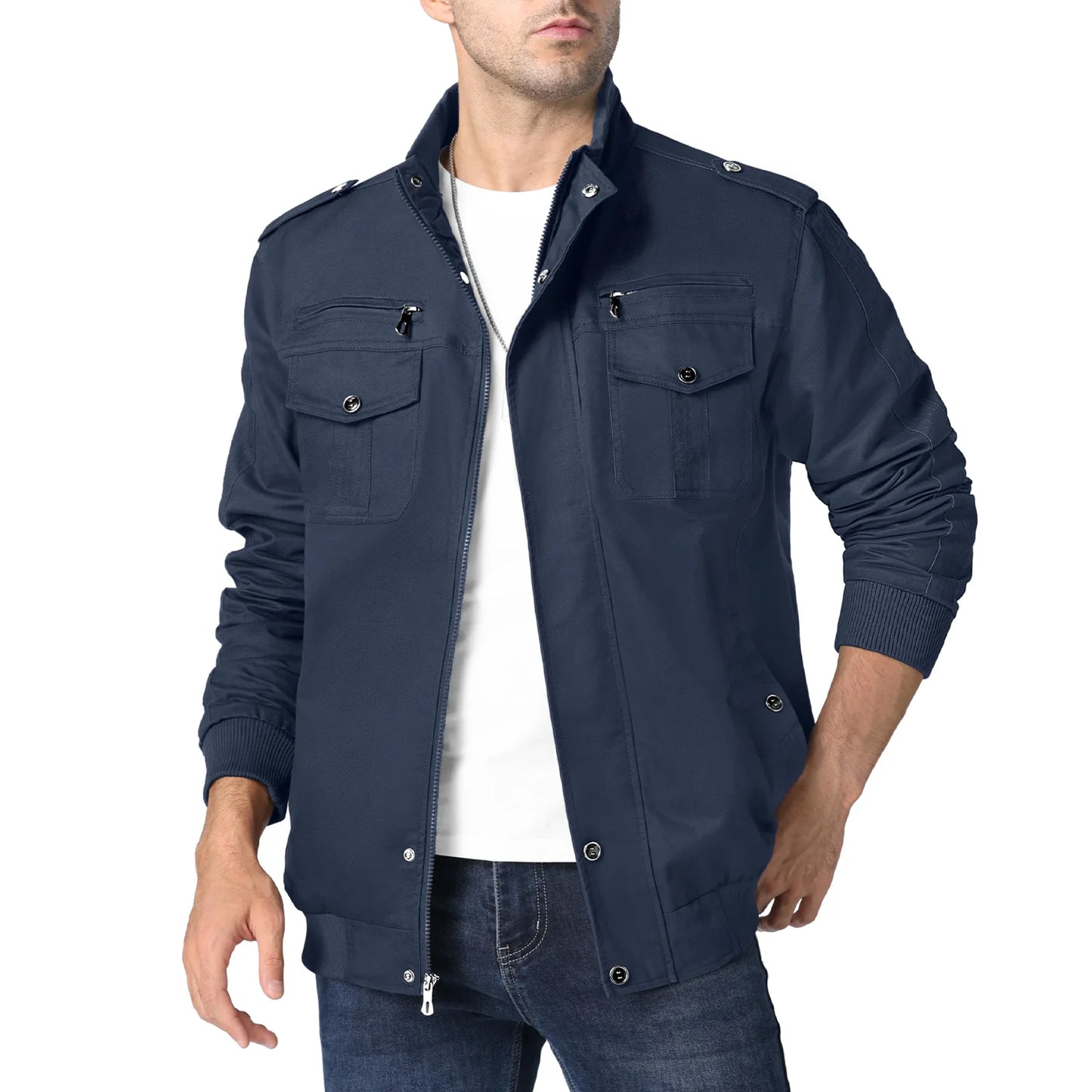 Stylische Herren-Jacke – Vintage-Bomberjacke mit praktischen Taschen Bomberjacke JLR Design