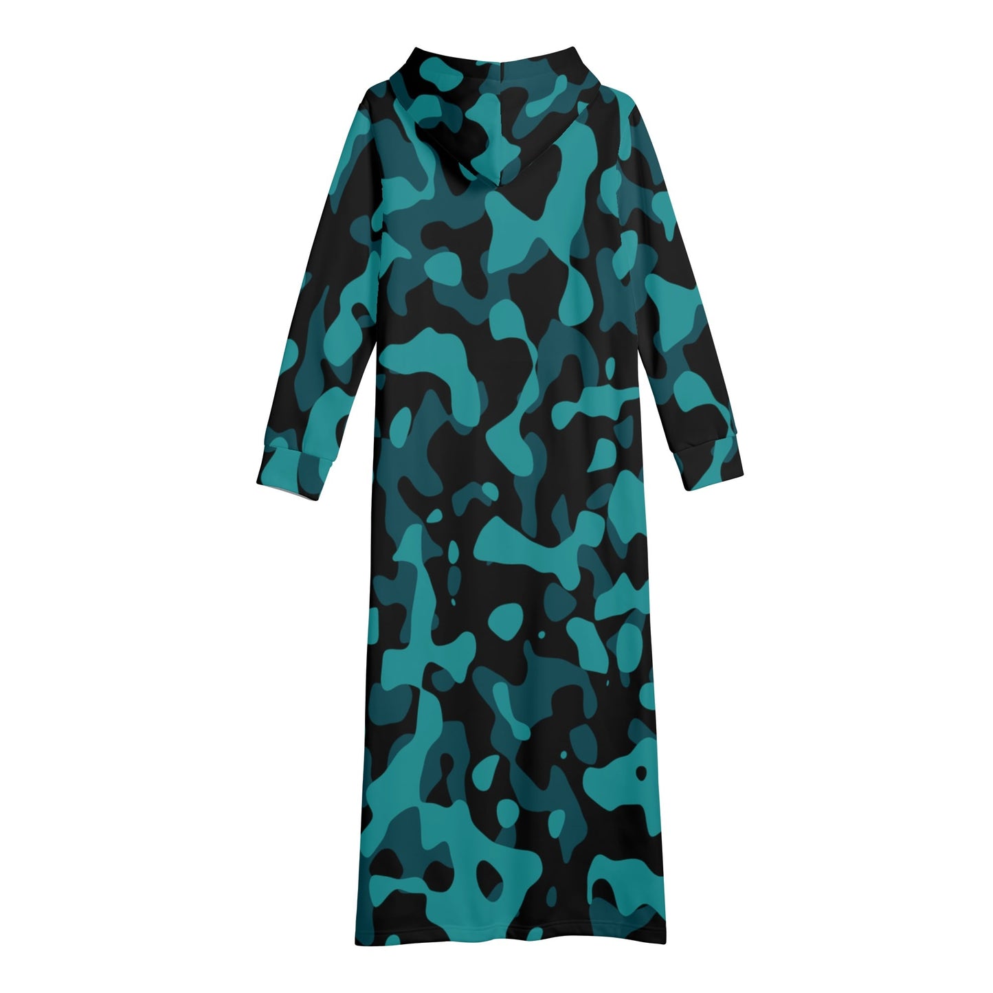 Türkis Camouflage bequemes leichtes Hoodie Kleid Hoodiekleid JLR Design
