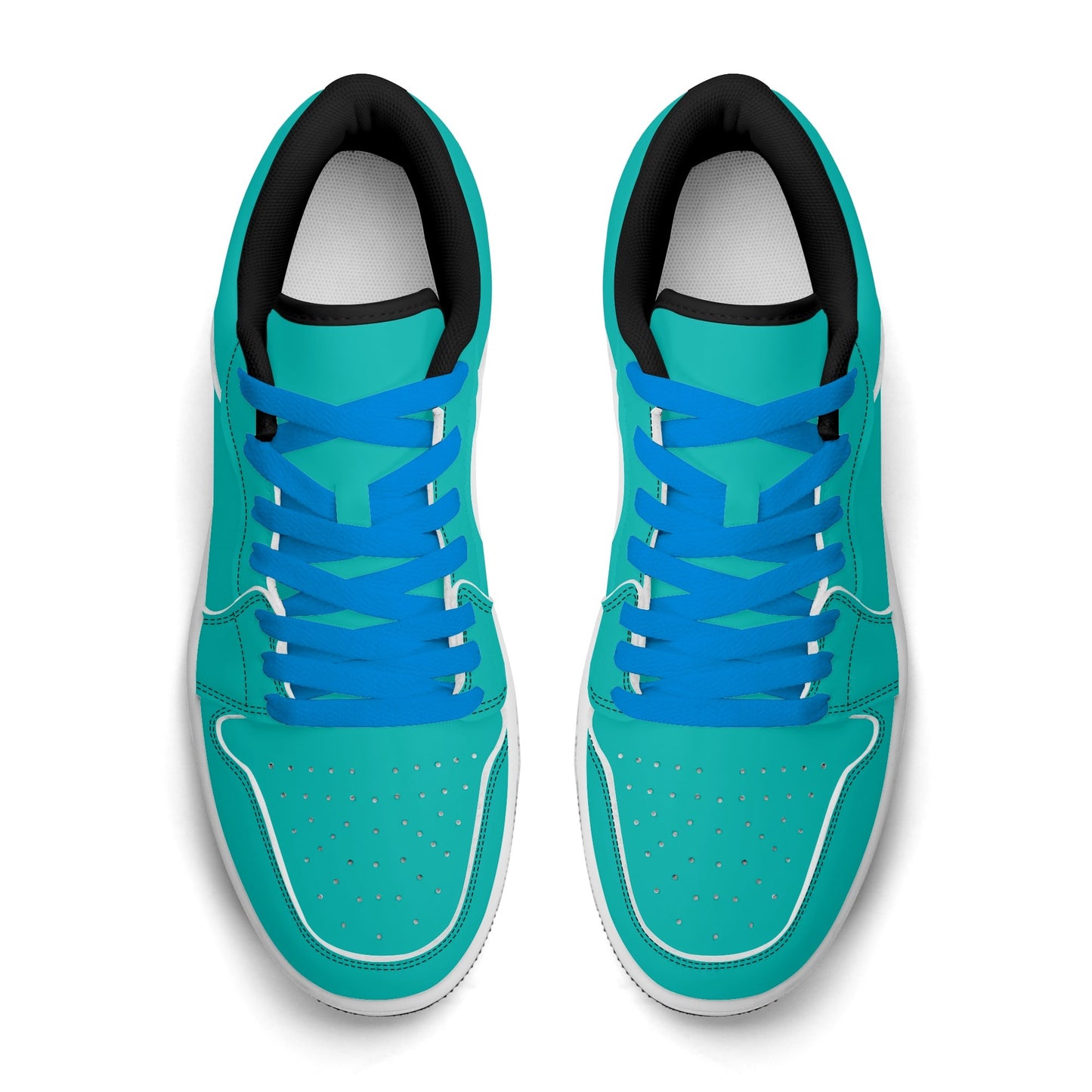 Türkise Low Top Leder Sneaker für Damen Sneaker JLR Design