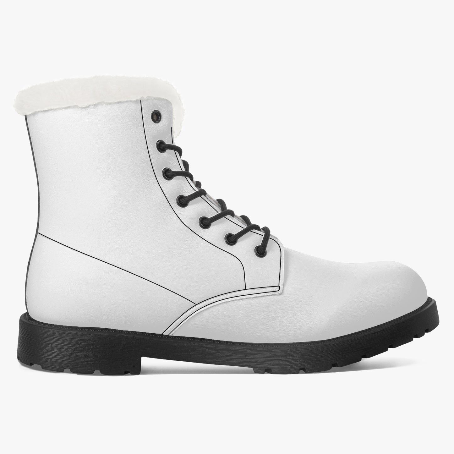 Weiße Faux Fur Leder Boots Boots JLR Design