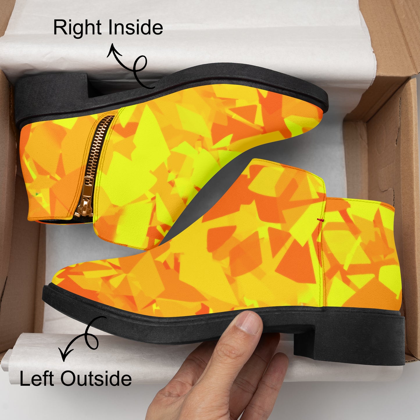 Yellow Crystal elegante Reißverschluss-Stiefeletten Stiefeletten JLR Design