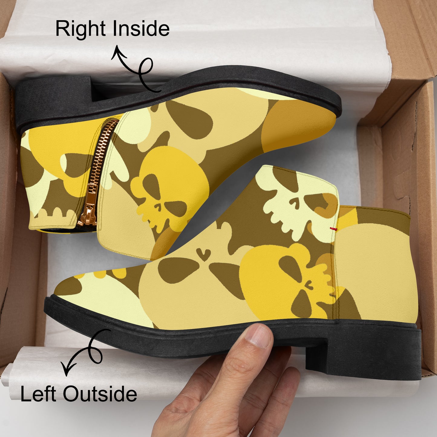 Yellow Skull elegante Reißverschluss-Stiefeletten Stiefeletten JLR Design