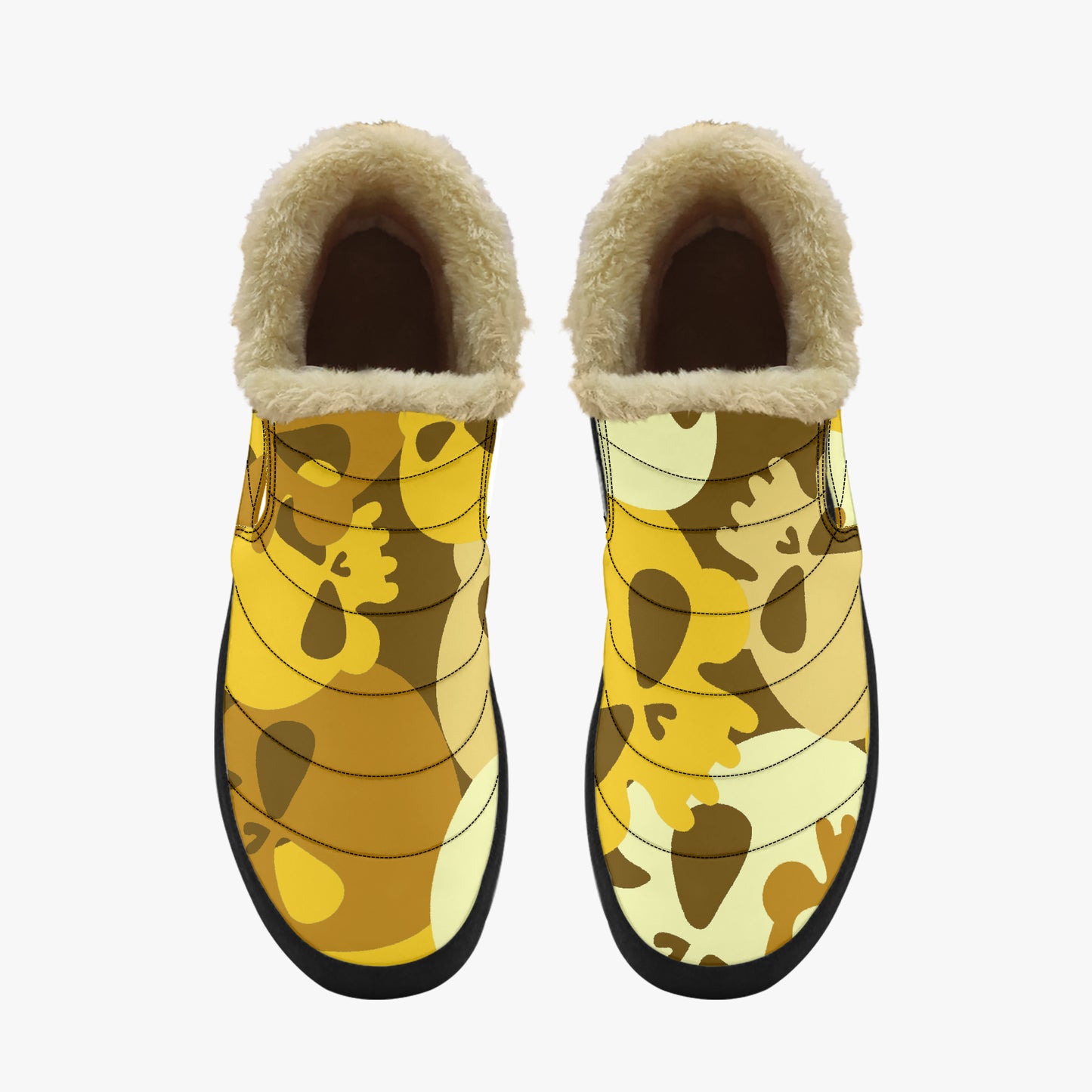Yellow Skull Faux Fur Slipper Slipper JLR Design